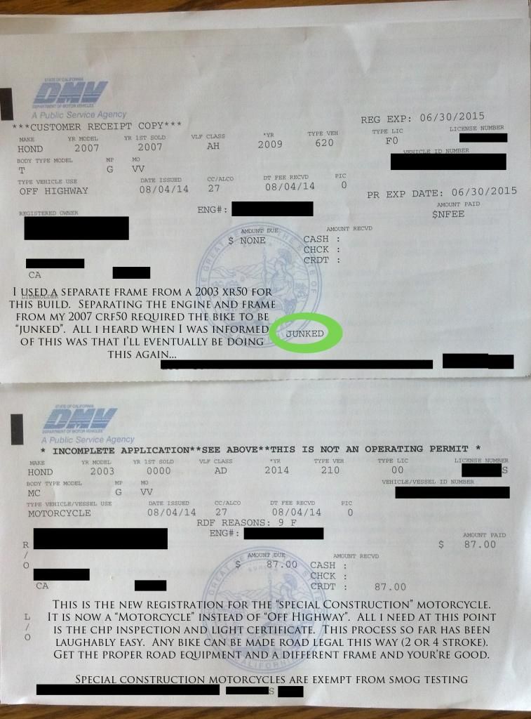 California Special Construction CRF50 (and process) 2014!!!